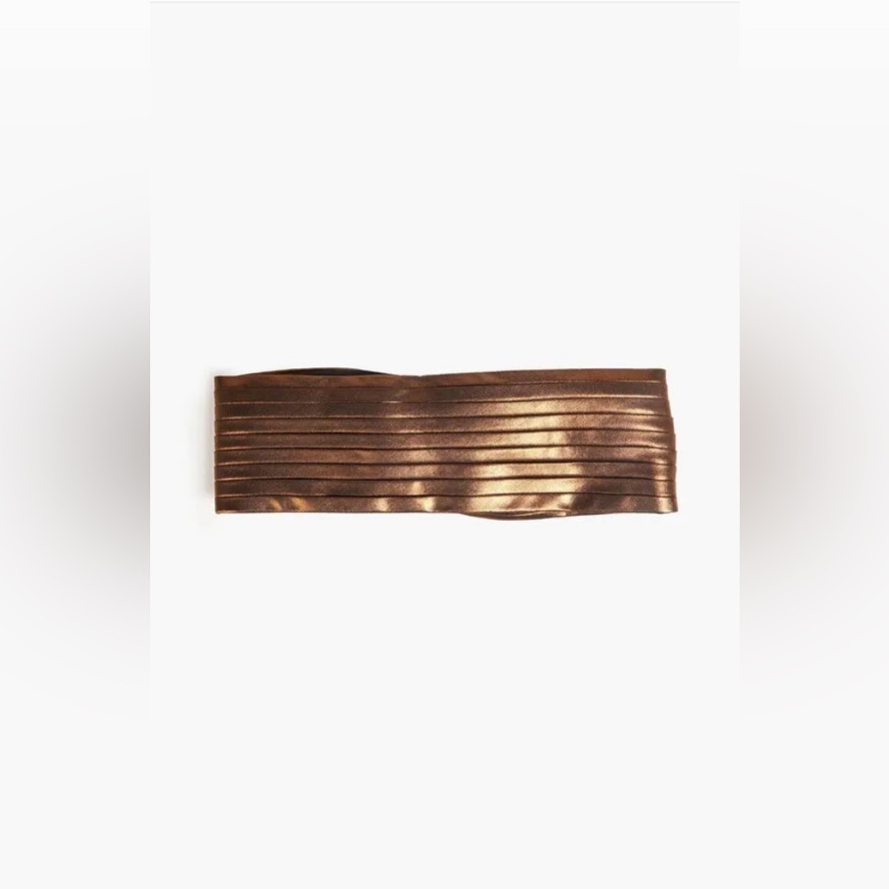 Eugenia Kim Azra Twisted Metallic Twill Bronze Turban Headband - Picture 4 of 11